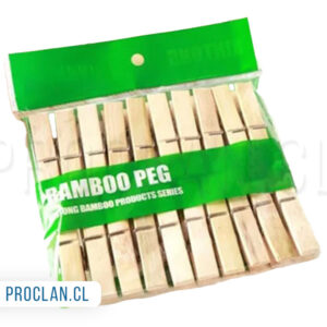 Pinzas de ropa bambú set 24 unidades