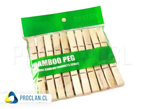 Pinzas de ropa bambú set 24 unidades
