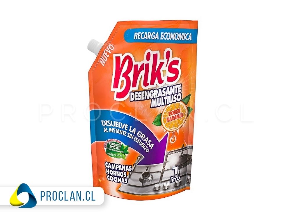 Desengrasante Brik's formato doypack 1lt por mayor