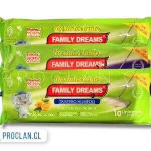 Trapero húmedo desinfectante Family Dreams (por mayor)
