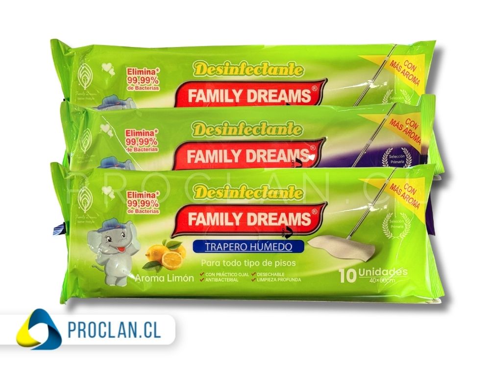Trapero húmedo desinfectante Family Dreams (por mayor)